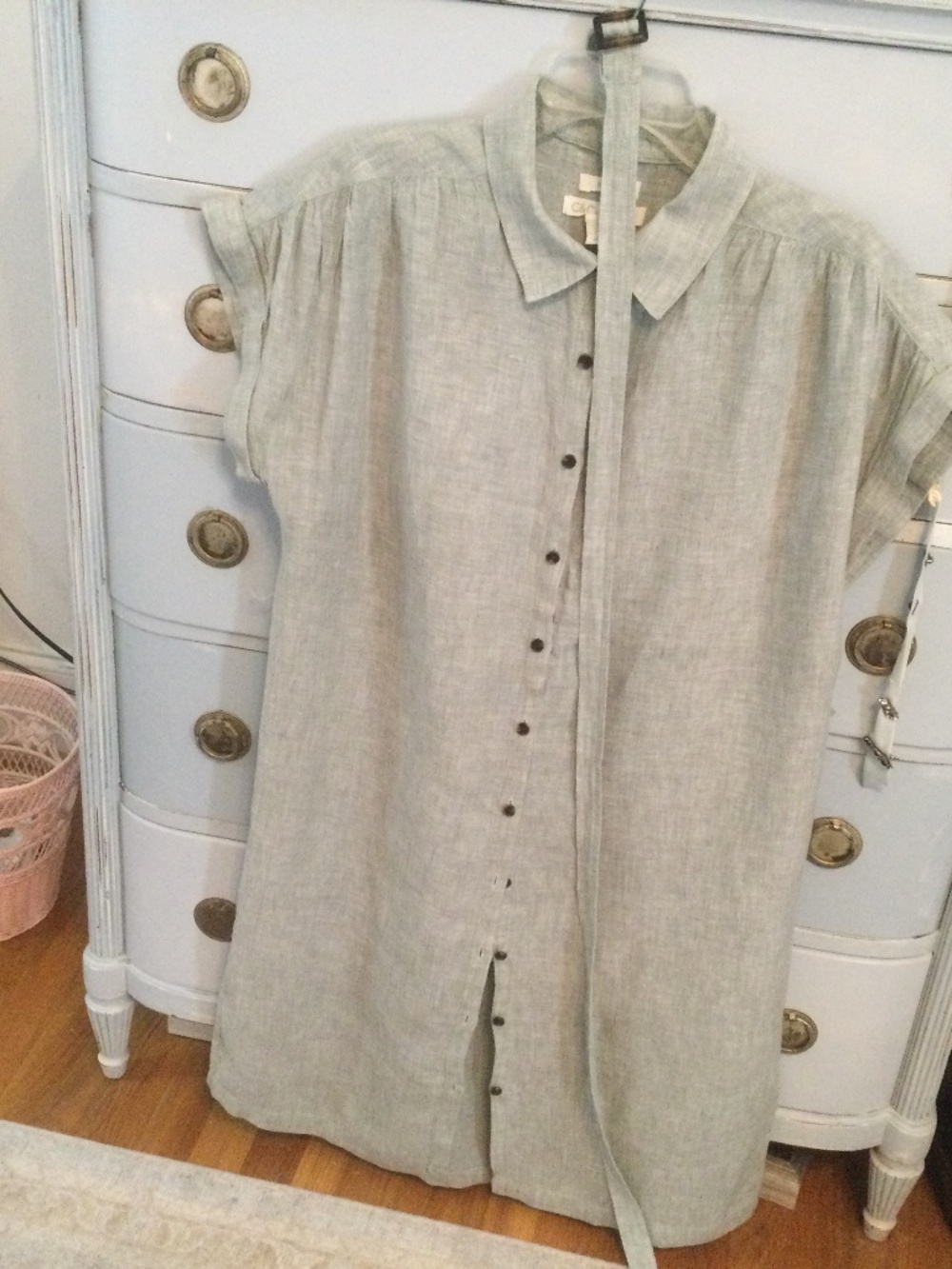 Womens C&C 100% Linen Shirt Dress L